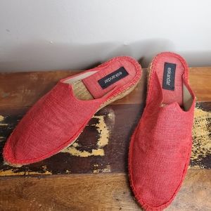 Eskandar size 8 Red Canvas Slide Espadrille Flat